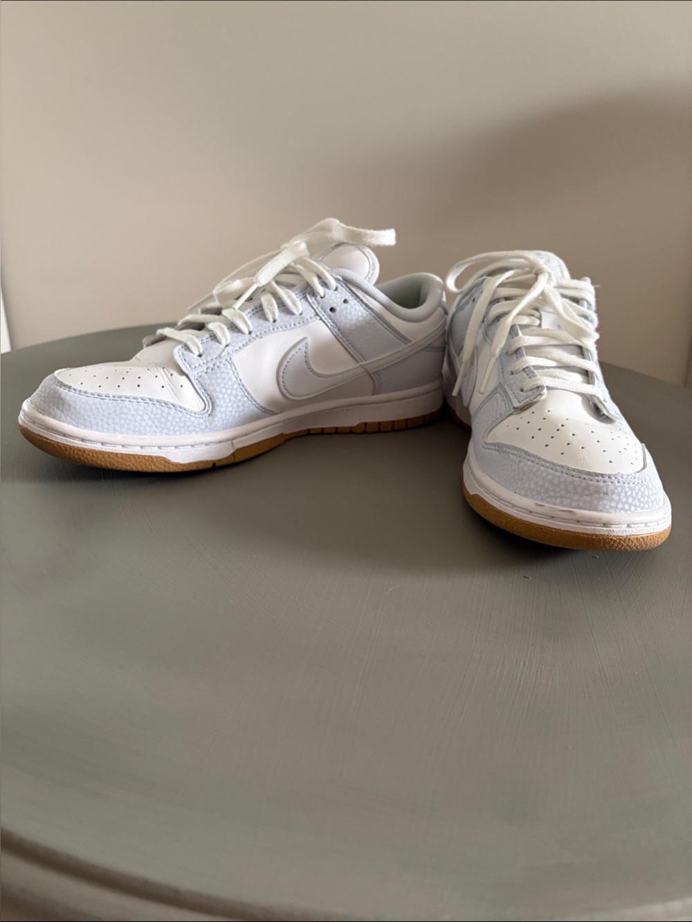 White Low-Top Sneakers with Gum Outsole by Nike